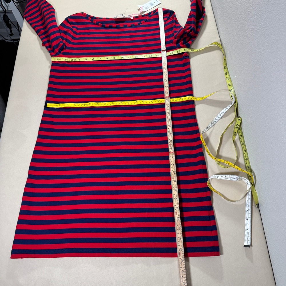 Vineyard Vines Red Navy Striped 3/4‎ Sleeve Boat Neck Dress Medium Preppy NWT - Picture 10 of 10